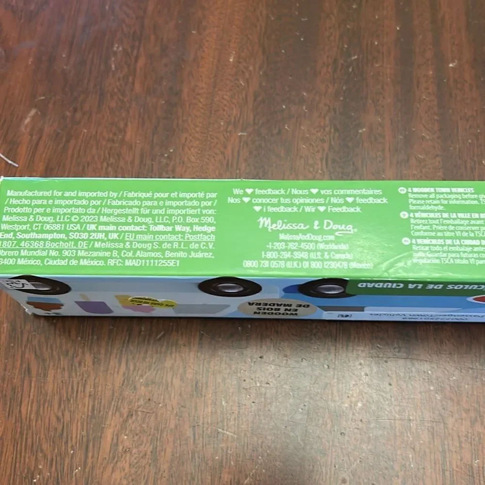 COPY - Melissa & Doug wooden town vehicles Ages 3+ NIB